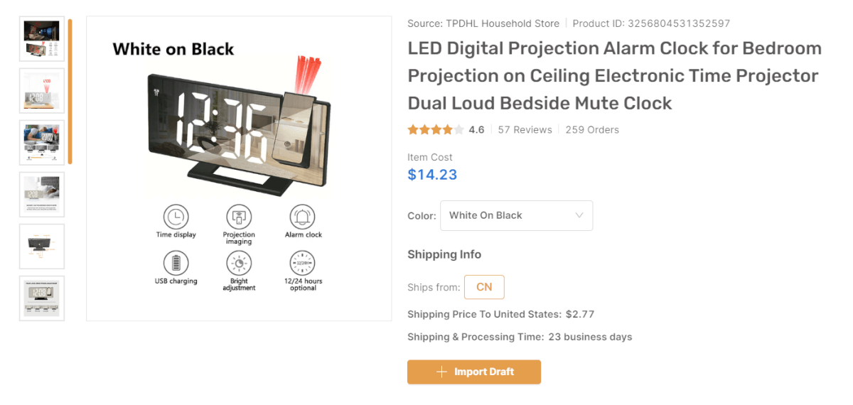 LED Digital Projector Alarm Clock AutoDS top dropshipping products