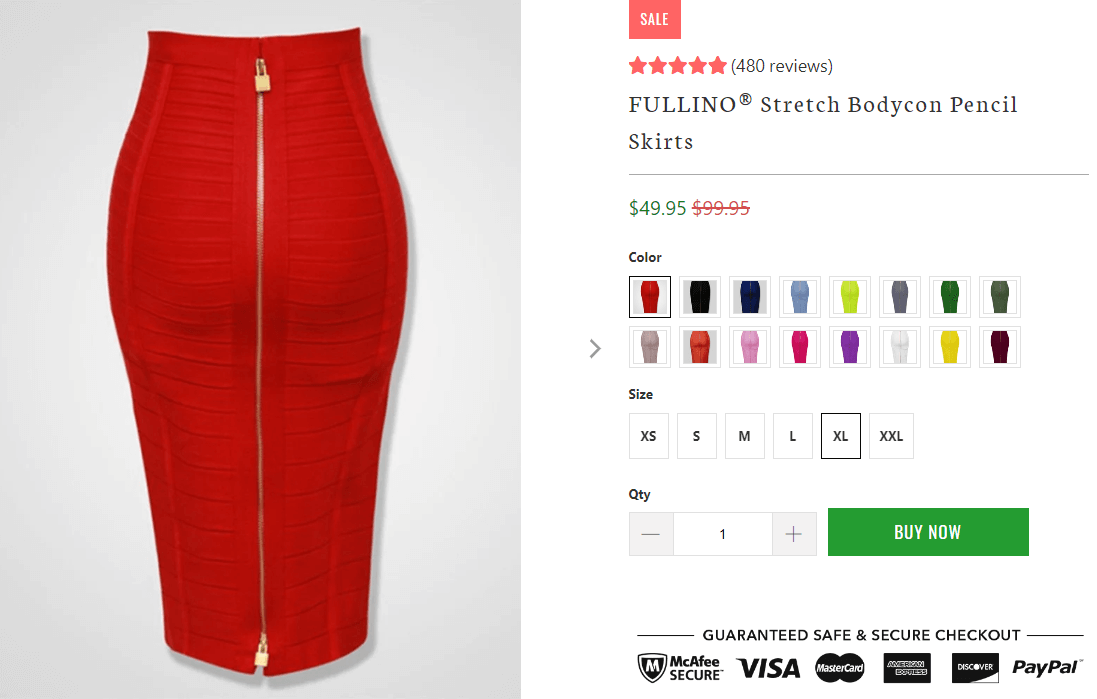 Stretch Bodycon Pencil Skirts Seller's Website