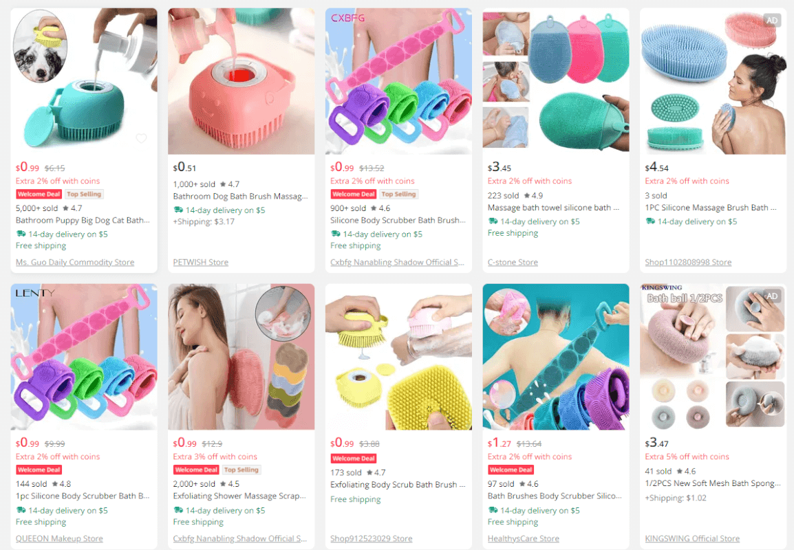 Silicone Bath Body Brush AliExpress dropshipping beauty products