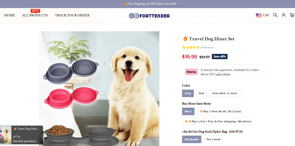 Portable Dog Silicone Bowl Seller’s Website
