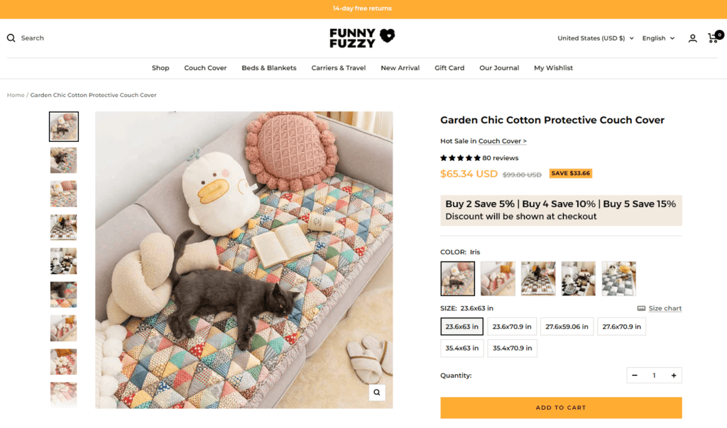 Cute Protective Couch Cover Seller’s Website