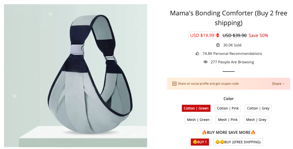 Baby Carrier Sling top products to dropship