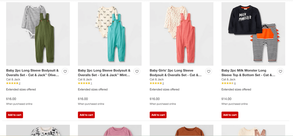 Target Baby Longsleeve Clothing Sets