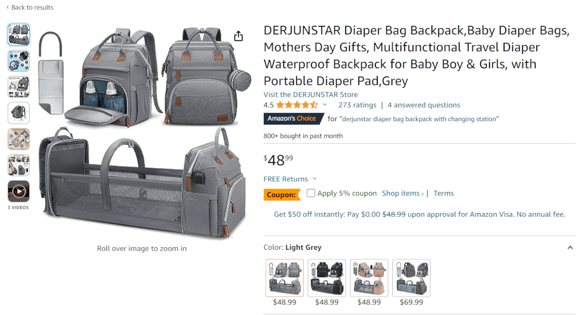 baby diaper backpack