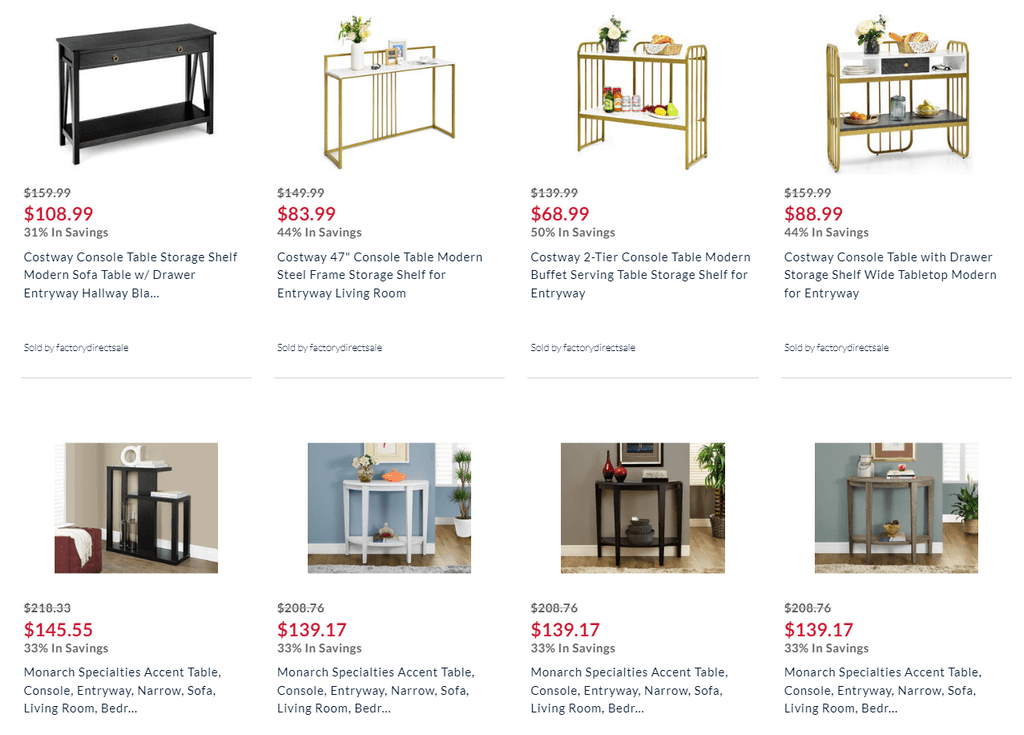 Modern Console Table for Entryway Kmart