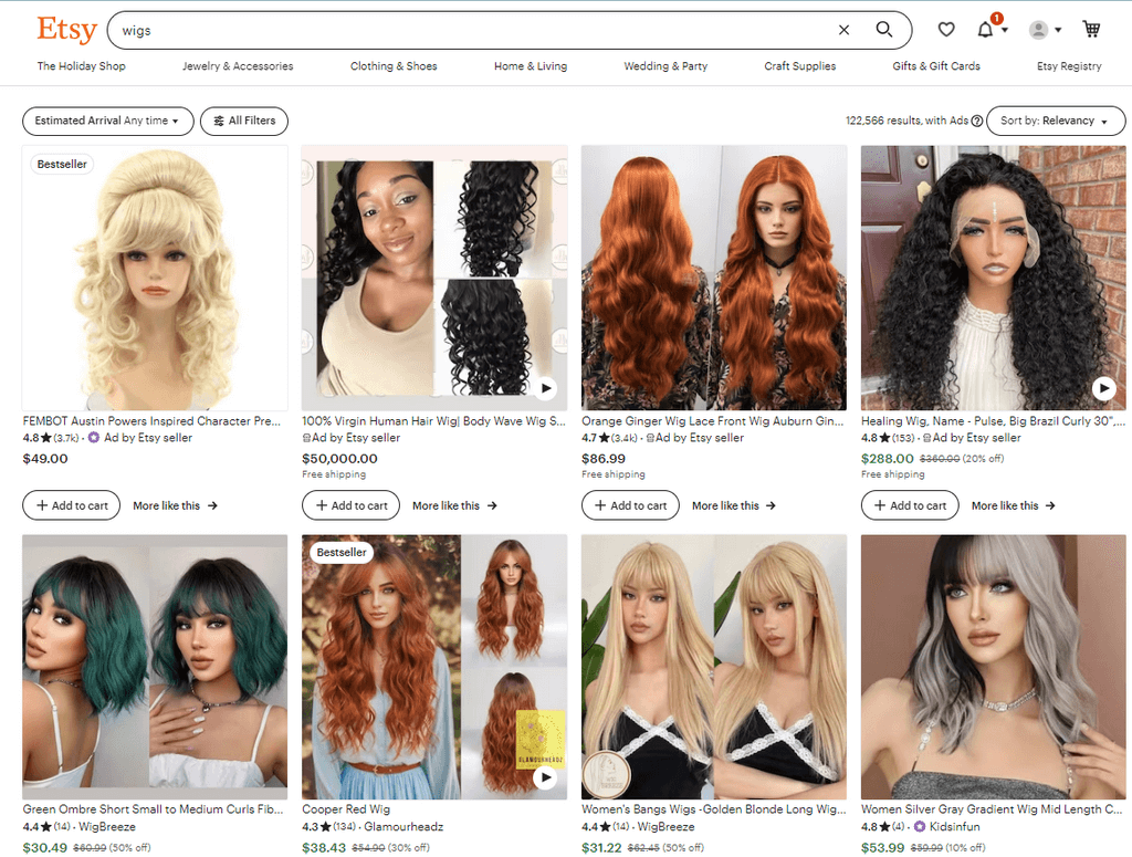 etsy dropshipping hair extensions and wigs supplier