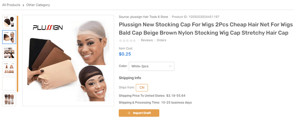 Pack Of Stretchy Nylon Wig Caps