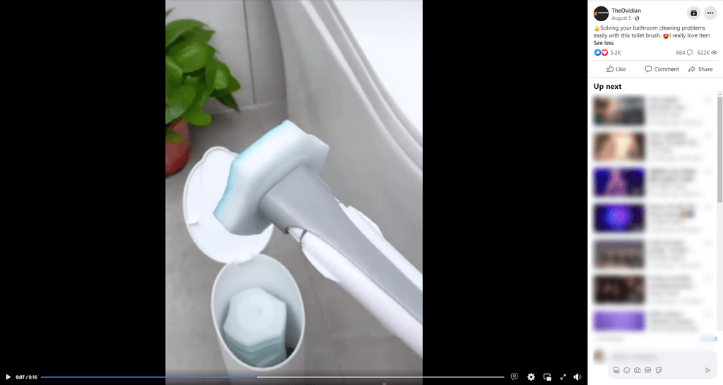 Wall-Mounted Toilet Cleaning System facebook ad