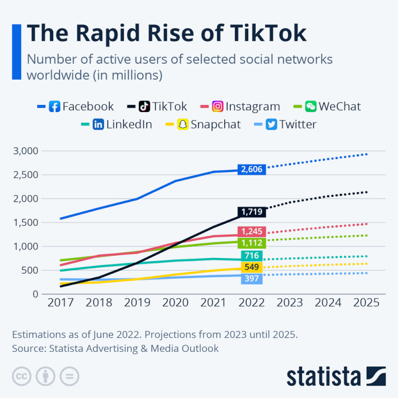 Rapid Rise of TikTok graph