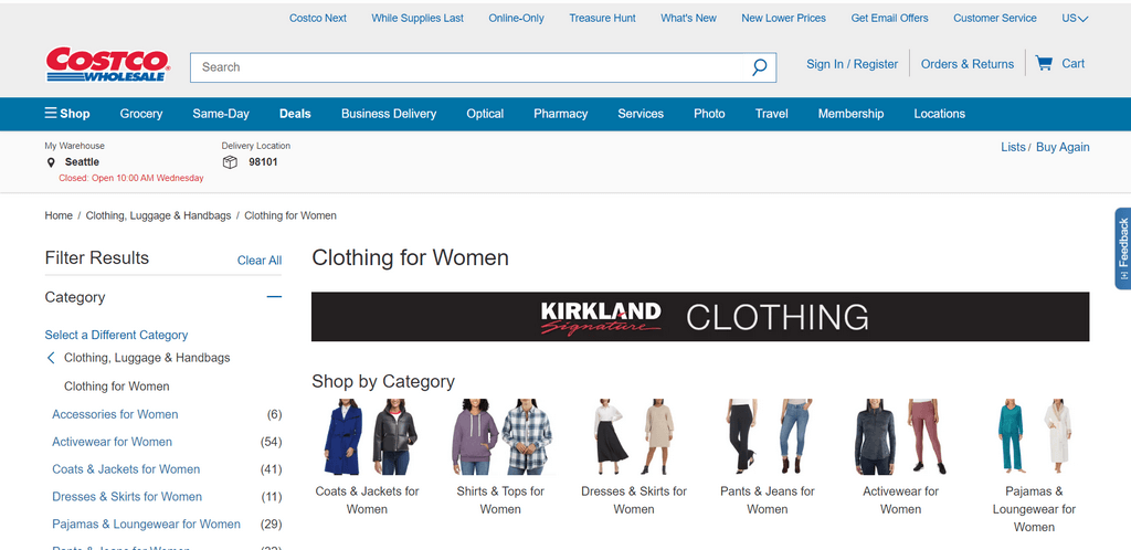 Costco dropshipping womens clothing