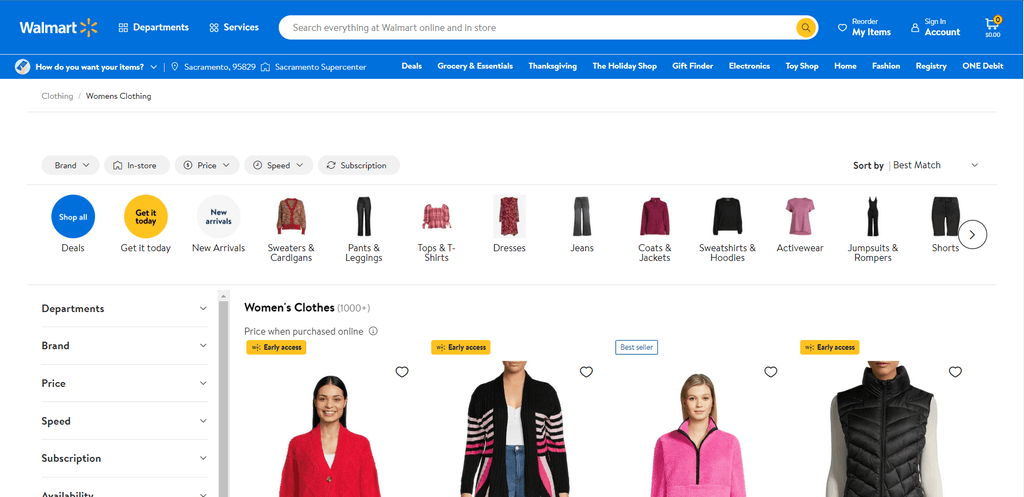 Walmart dropshipping womens clothing
