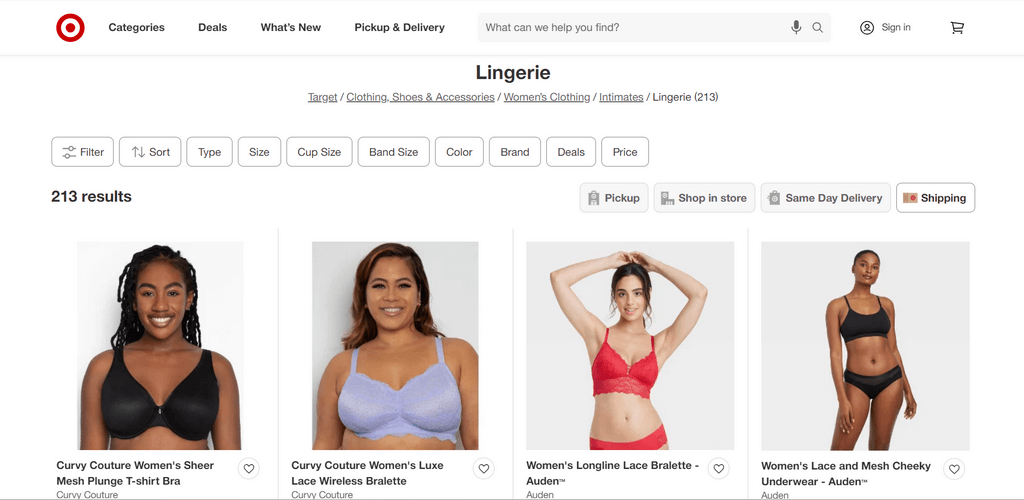Target dropshipping lingerie