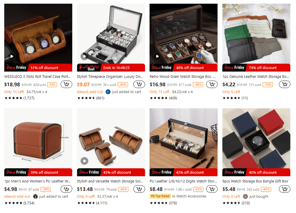 Leather Watch Box Temu dropshipping watches