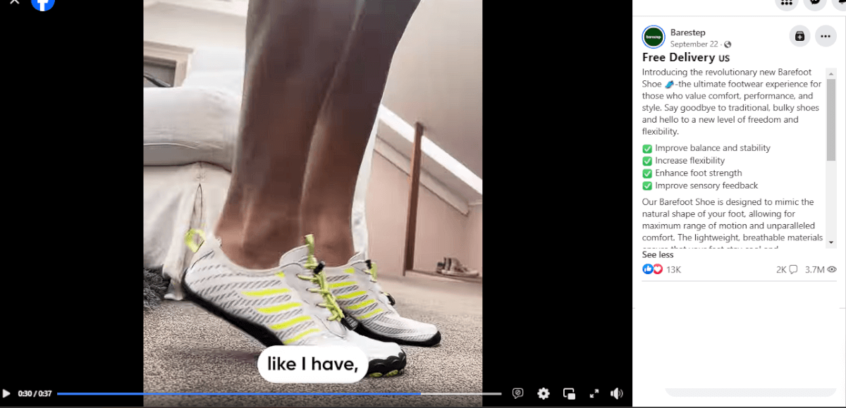 AutoDS Winning Products Hub Viral Fitness Shoes FB ad