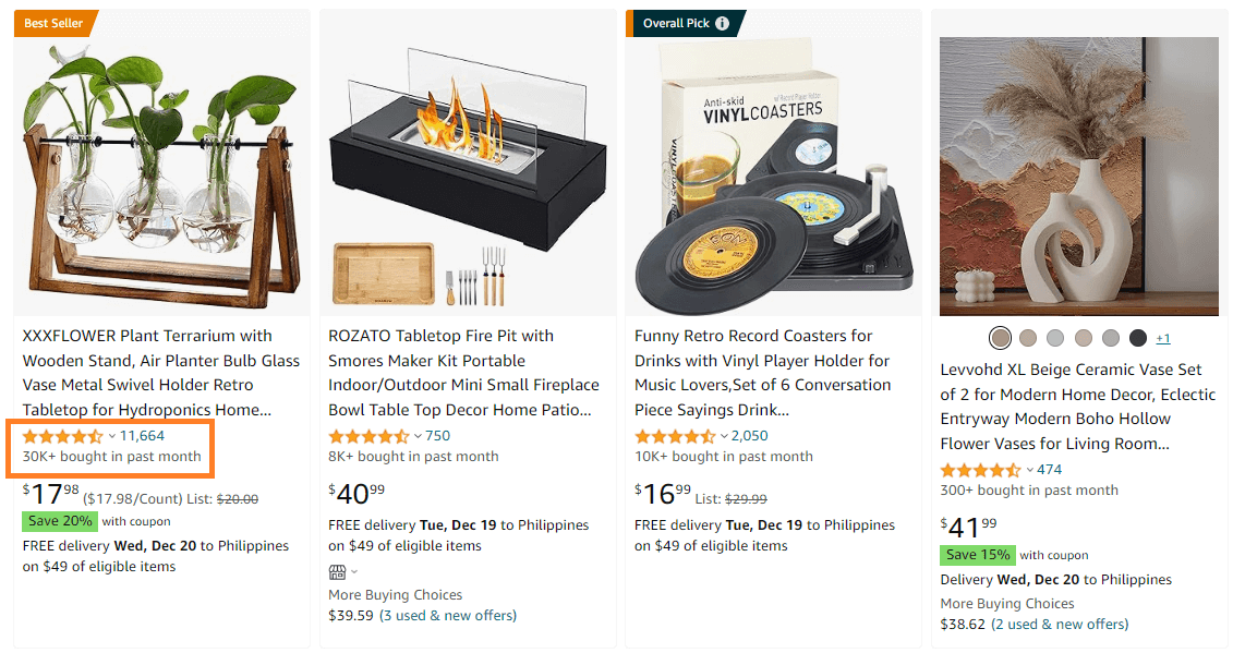 Amazon Product Rating/Items Bought 