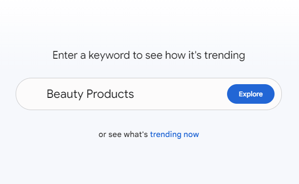 google trends enter keyword