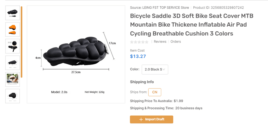 Soft Bike Seat Cover eBay dropshipping products