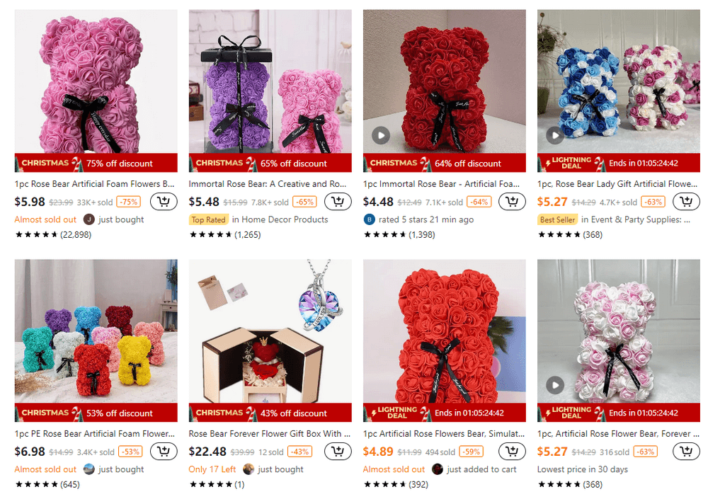 flower bears for valentine’s day dropshipping