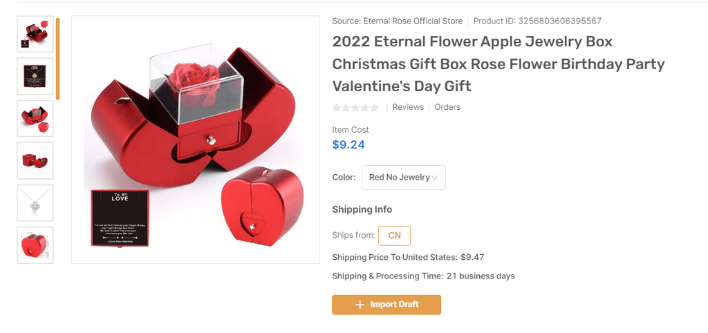 jewelry box for valentine’s day dropshipping