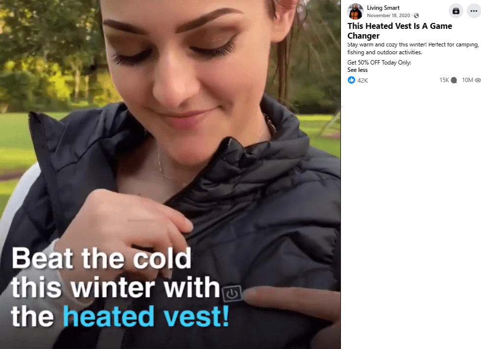 Heated Winter Jacket FB Ad