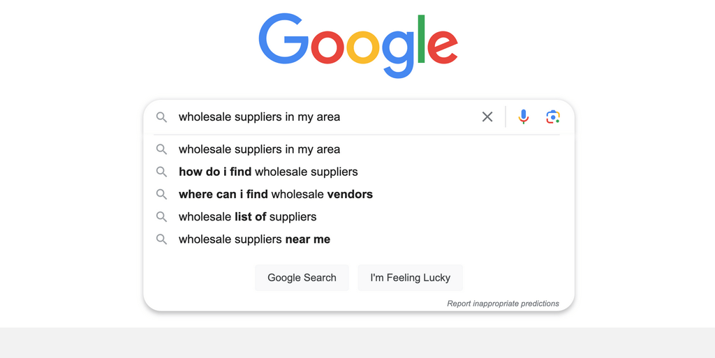 wholesale suppliers google search