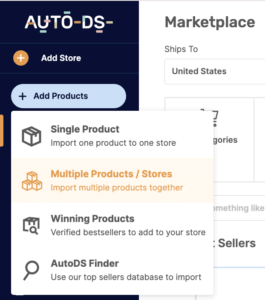 AutoDS platform product importing