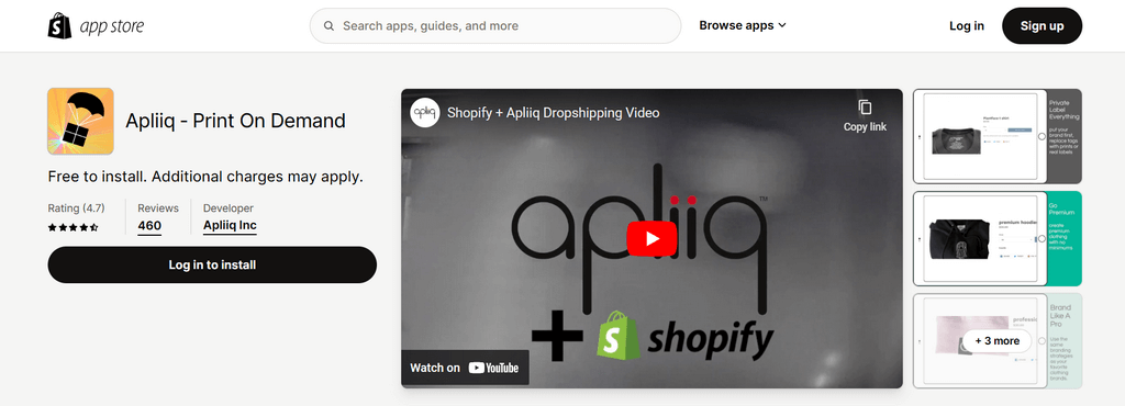 apliiq shopify print on demand app