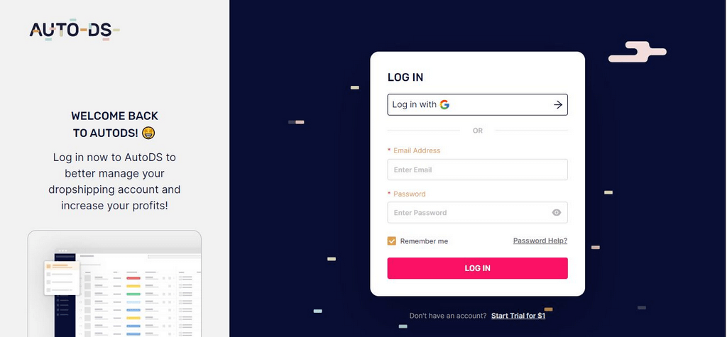 login to AutoDS