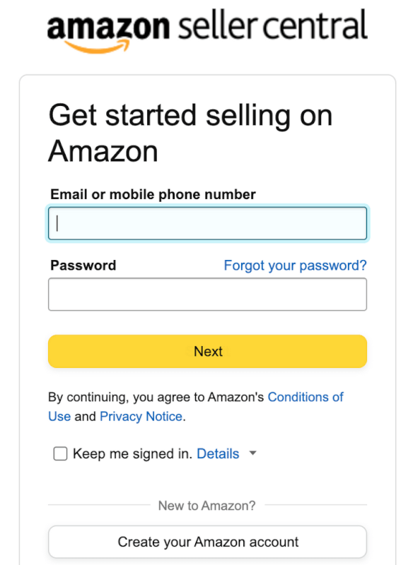 Amazon Seller Account Sign up