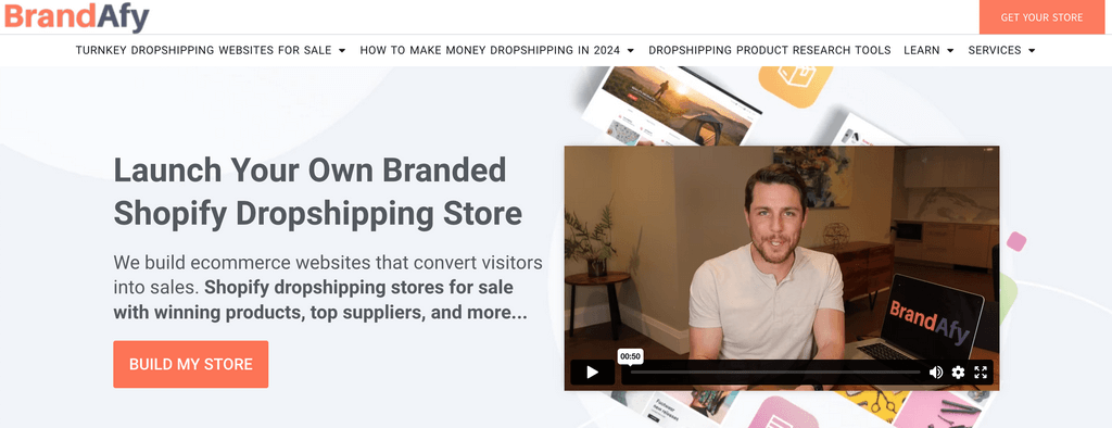 BrandAfy prebuilt dropshipping stores