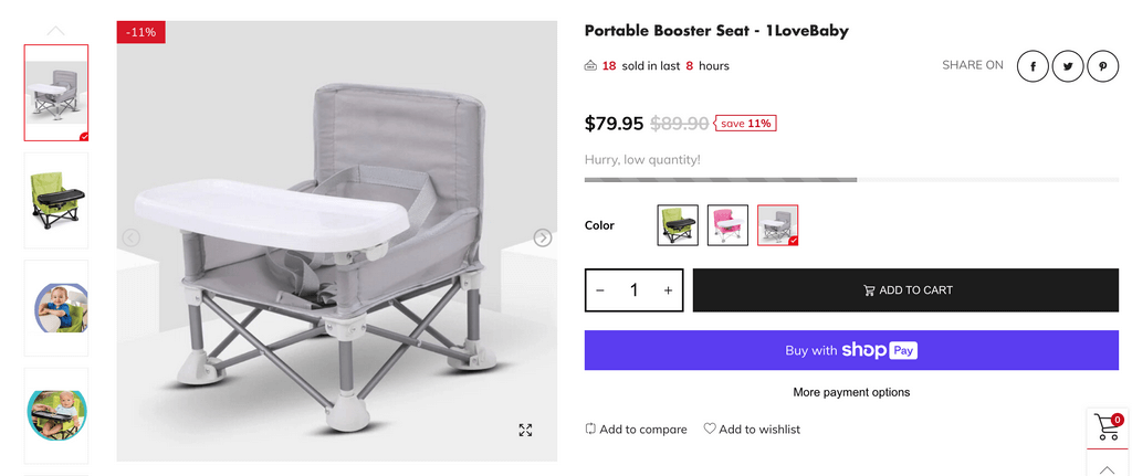 Portable Baby Chair website