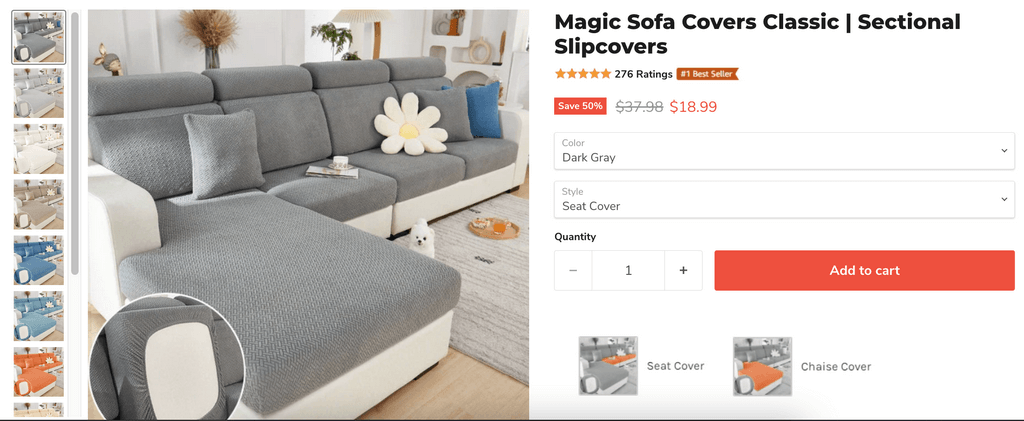 Sofa Cushion Slipcover Protector Sellers website