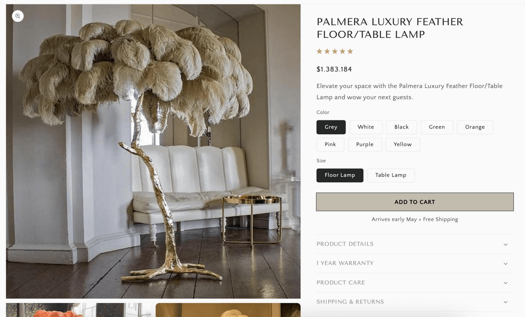 Luxury Feather Floor Lamp Sellers Website
