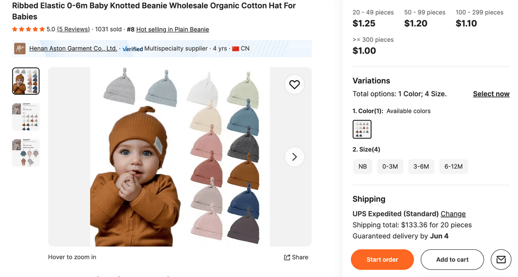 Dropship Organic Baby Beanies