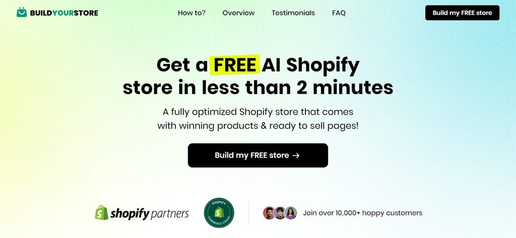 buildyourstore ai dropshipping website builder