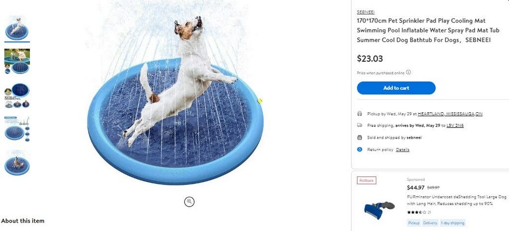 Inflatable Water Spray PAd Mat Walmart best items to dropship