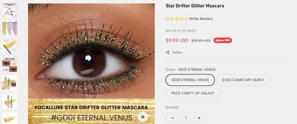 Mascara Seller's Website