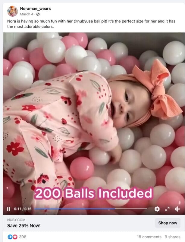 ball pit facebook ad