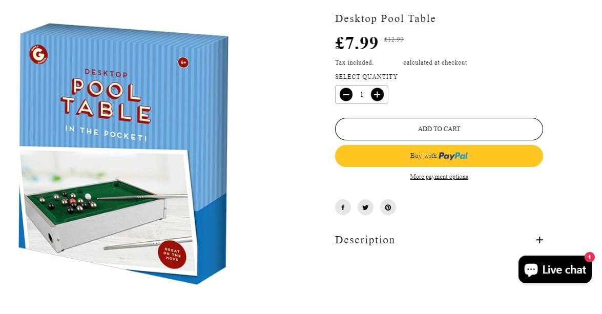 Desktop Pool Table Seller